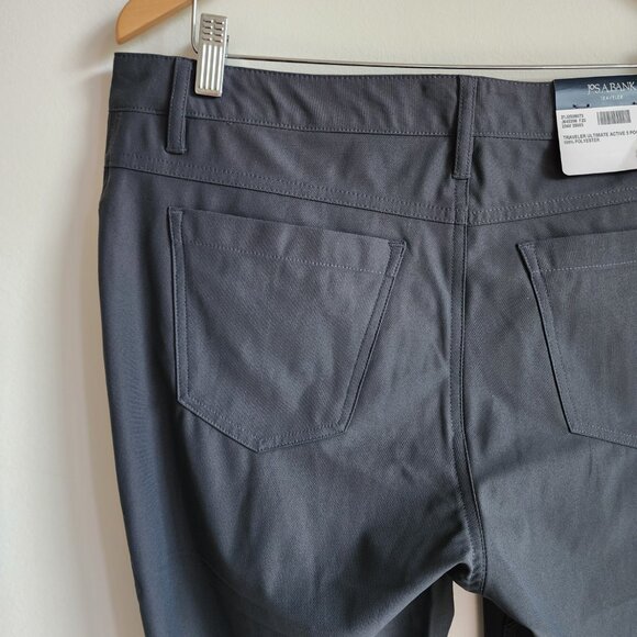 35x30 Gray Traveler Pants Slim Fit Casual Pant Mens Jos A Bank New 5 Pocket Nwt - Picture 15 of 17
